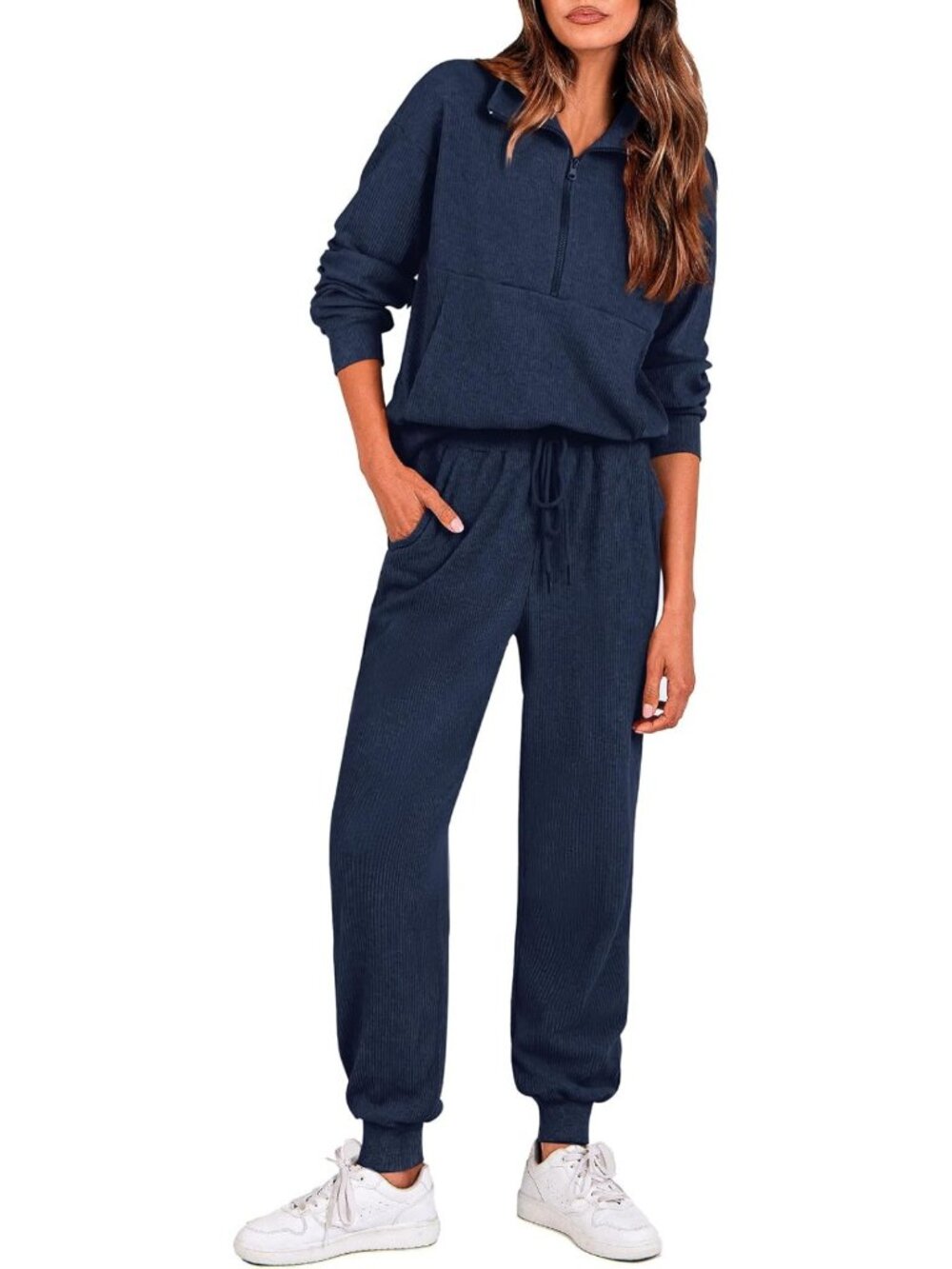 Cozy 2-Piece Ribbed Knit Lounge Set for Women | Stylish Matching Outfit